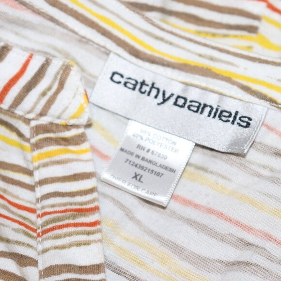 🌼🍊🌞 Cathy Daniels Blouse · Yellow · Orange · White · Size XL - Picture 2 of 5